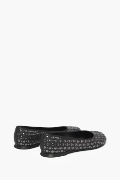 Ballerines En Cuir Noir A Clous