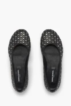 Ballerines En Cuir Noir A Clous