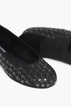 Ballerines En Cuir Noir A Clous