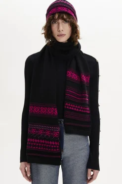 Echarpe Longue Maille Motif Fair Isle