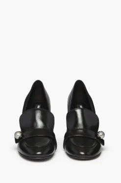 Mocassins En Cuir Metallise Noir