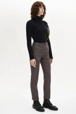 Pantalon Coupe Cigarette A Carreaux Prince De Galles