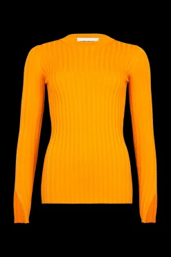 Pull Col Rond A Manches Longues Fendues