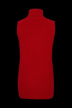 Pull Col Roule Sans Manches, Fendu Sur Les Cotes