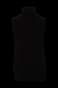 Pull Col Roule Sans Manches, Fendu Sur Les Cotes