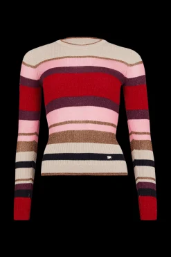 Pull Manches Longues A Rayures En Laine Et Lurex