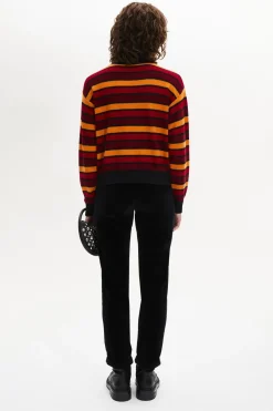 Pull Manches Longues A Rayures En Laine Et Cachemire