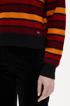 Pull Manches Longues A Rayures En Laine Et Cachemire