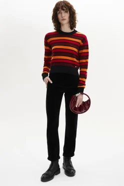 Pull Manches Longues A Rayures En Laine Et Cachemire
