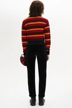 Pull Manches Longues A Rayures En Laine Et Cachemire