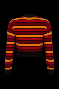 Pull Manches Longues A Rayures En Laine Et Cachemire