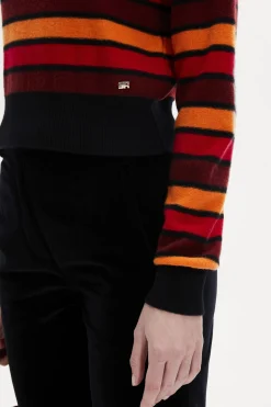 Pull Manches Longues A Rayures En Laine Et Cachemire