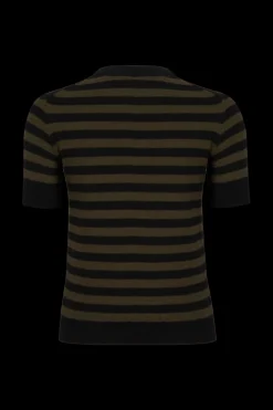 Pull Raye Col Rond A Manches Courtes
