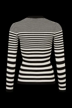 Pull Raye Col Rond A Manches Longues