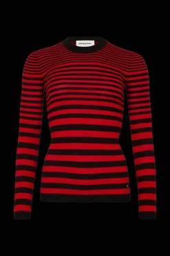 Pull Raye Col Rond A Manches Longues