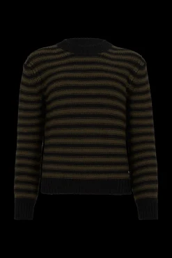 Pull Raye Col Rond A Manches Longues