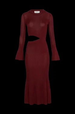 Robe Col Rond A Manches Longues Evasees