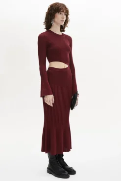 Robe Col Rond A Manches Longues Evasees