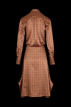 Robe Midi A Quilles Motif Vintage Papyrus