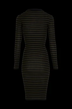 Robe Raye Col Rond A Manches Longues