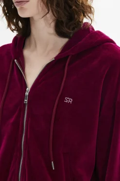 Sweat A Capuche Manches Longues En Velours