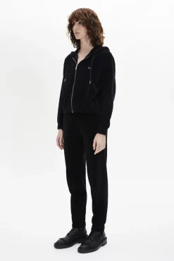 Sweat A Capuche Manches Longues En Velours