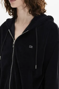 Sweat A Capuche Manches Longues En Velours