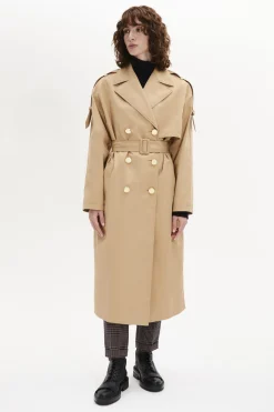 Trench Ceinture En Gabardine