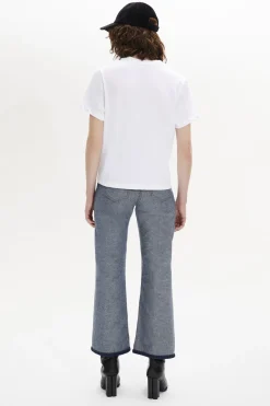 T-Shirt Col Rond Manches Courtes En Jersey De Coton