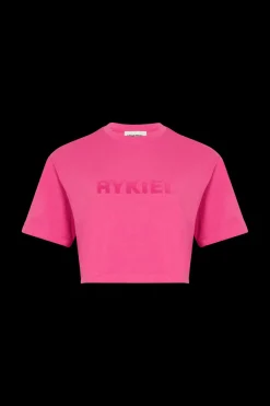T-Shirt Crop Col Rond Manches Courtes