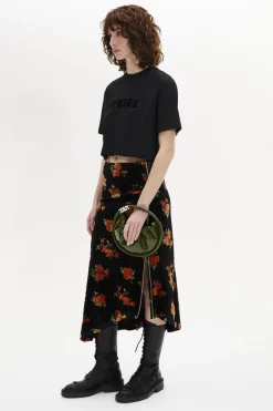 T-Shirt Crop Col Rond Manches Courtes